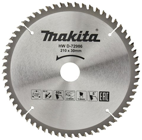 MAKITA PIŁA TARCZOWA DO ALUMINIUM 210x30x60z ECONOMY MAKITA PIŁA TARCZOWA DO ALUMINIUM 210x30x60z ECONOMY