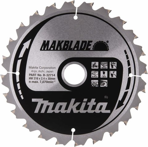 MAKITA PIŁA TARCZOWA 216x30x24z MAKBLADE DREWNO MAKITA PIŁA TARCZOWA 216x30x24z MAKBLADE DREWNO