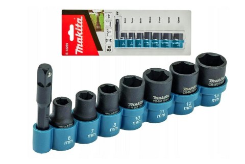MAKITA ZESTAW NASADEK UDAROWYCH 1/4" 8szt. 6-13mm MAKITA ZESTAW NASADEK UDAROWYCH 1/4" 8szt. 6-13mm