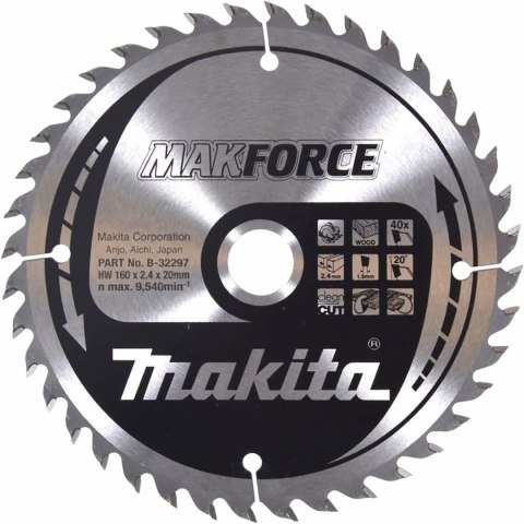 MAKITA PIŁA TARCZOWA 160x20x40z MAKFORCE DREWNO MAKITA PIŁA TARCZOWA 160x20x40z MAKFORCE DREWNO
