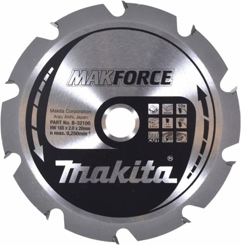 MAKITA PIŁA TARCZOWA 165x20x10z MAKFORCE DREWNO MAKITA PIŁA TARCZOWA 165x20x10z MAKFORCE DREWNO
