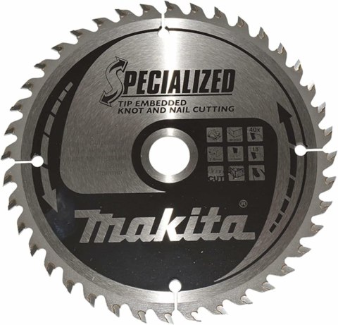 MAKITA PIŁA TARCZOWA 165x20x40z SPECJALIZED DREWNO (Z GWOŹDZIAMI I SĘKAMI) MAKITA PIŁA TARCZOWA 165x20x40z SPECJALIZED DREWNO (Z GWOŹDZIAMI I SĘKAMI)