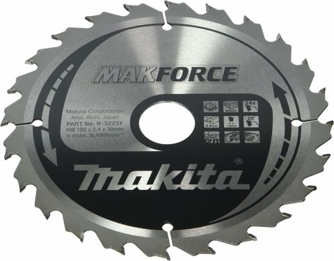 MAKITA PIŁA TARCZOWA 180x30x24z MAKFORCE DREWNO >>>B-32231 MAKITA PIŁA TARCZOWA 180x30x24z MAKFORCE DREWNO >>>B-32231