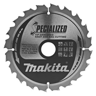 MAKITA PIŁA TARCZOWA 185x30x20z SPECJALIZED DREWNO (Z GWOŹDZIAMI I SĘKAMI) >>>B-33102