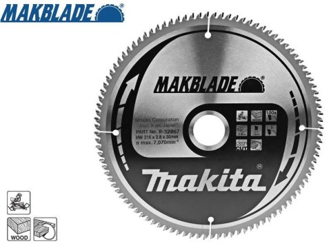 MAKITA PIŁA TARCZOWA 216x30x100z MAKBLADE DREWNO MAKITA PIŁA TARCZOWA 216x30x100z MAKBLADE DREWNO