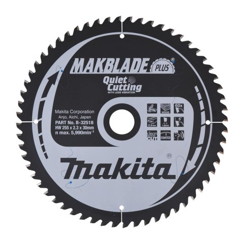 MAKITA PIŁA TARCZOWA 255x30x60z MAKBLADE PLUS DREWNO MAKITA PIŁA TARCZOWA 255x30x60z MAKBLADE PLUS DREWNO
