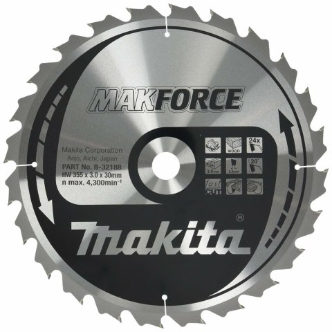 MAKITA PIŁA TARCZOWA 355x30x24z MAKFORCE DREWNO MAKITA PIŁA TARCZOWA 355x30x24z MAKFORCE DREWNO