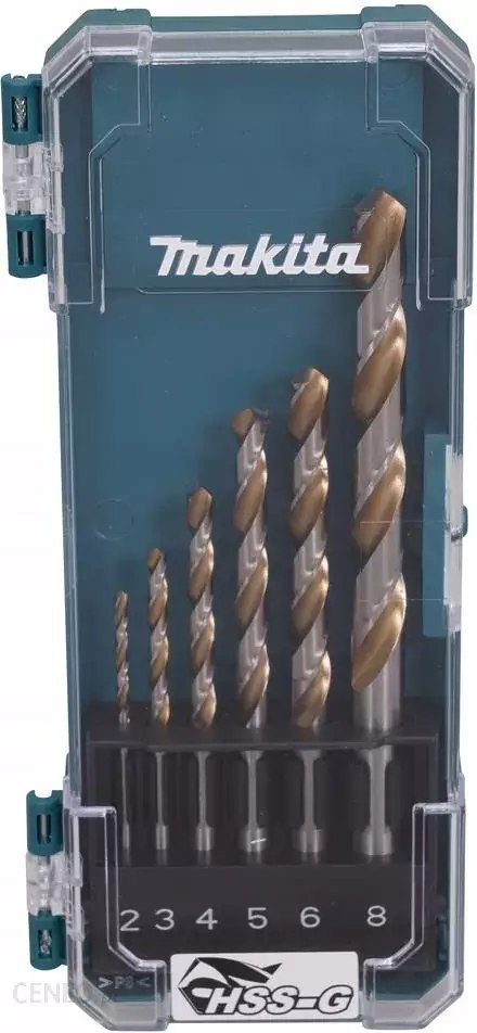 MAKITA ZESTAW WIERTEŁDO METALU HSS-G 6szt. 2/3/4/5/6/8mm MAKITA ZESTAW WIERTEŁDO METALU HSS-G 6szt. 2/3/4/5/6/8mm