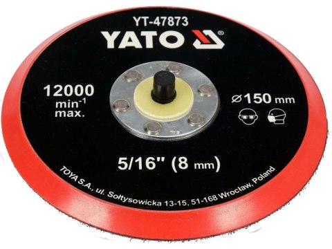 YATO DYSK / TALERZ POLERSKI Z RZEPEM 150mm 5/16" YATO DYSK / TALERZ POLERSKI Z RZEPEM 150mm 5/16"