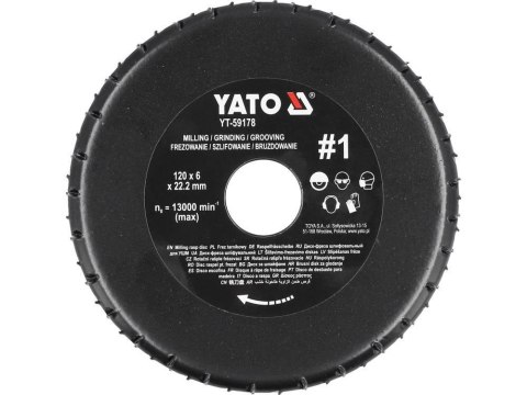 YATO FREZ TARNIK 120x6 22,2 YATO FREZ TARNIK 120x6 22,2