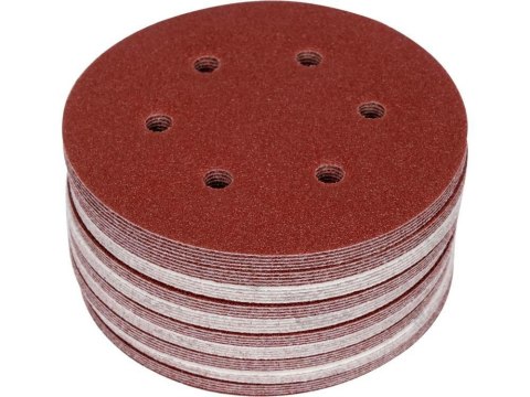 YATO KRĄŻEK ŚCIERNY NA RZEP 6 OTW.P150 150mm /50szt. YATO KRĄŻEK ŚCIERNY NA RZEP 6 OTW.P150 150mm /50szt.
