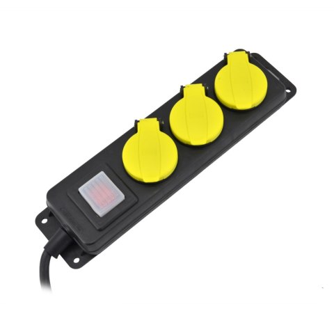 AWTOOLS PRZEDŁUŻACZ WARSZTATOWY CZARNY 3 GNIAZDA 3,0m Z UZIEMIENIEM, WYŁĄCZNIK IP44 3x1,5mm AWTOOLS PRZEDŁUŻACZ WARSZTATOWY CZARNY 3 GNIAZDA 3,0m Z UZIEMIENIEM, WYŁĄCZNIK IP44 3x1,5mm