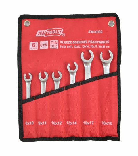 AWTOOLS ZESTAW KLUCZY PŁASKICH PÓŁOTWARTYCH KPL.6szt. AWTOOLS ZESTAW KLUCZY PŁASKICH PÓŁOTWARTYCH KPL.6szt.