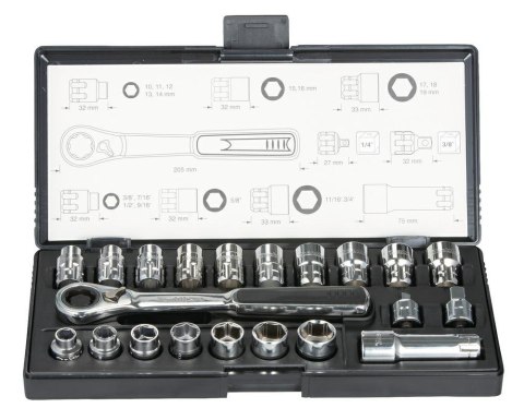 MAKITA ZEST.NASADEK+KLUCZ Z ADAPTEREM 1/4" 3/8" 21el MAKITA ZEST.NASADEK+KLUCZ Z ADAPTEREM 1/4" 3/8" 21el