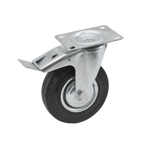 AWTOOLS KOŁO SKRĘTNE CZARNA GUMA HAMULEC 125mm AWTOOLS KOŁO SKRĘTNE CZARNA GUMA HAMULEC 125mm