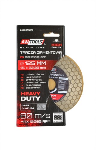 AWTOOLS TARCZA DIAMENTOWA 125x22,2 / PLASTER MIODU 2w1 BLACK LINE