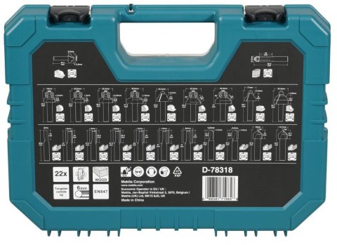 MAKITA ZESTAW FREZÓW 22szt. 6mm UNIWERSALNE MAKITA ZESTAW FREZÓW 22szt. 6mm UNIWERSALNE