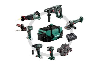 METABO ZESTAW COMBO 18V 6.1 (SB18LTX +SSW18LTX300BL +KH18LTX24 +W18L9-125QUICK +SSEP18LT +ULA) 4x4,0Ah TORBA
