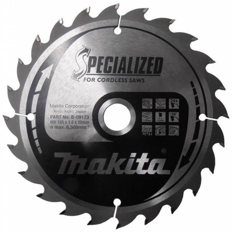 PIŁA TARCZOWA 165x20mm 24-ZĘBY SPECIALIZED PIŁA TARCZOWA 165x20mm 24-ZĘBY SPECIALIZED