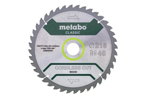 METABO PIŁA TARCZOWA HW/CT 216x30x40z METABO PIŁA TARCZOWA HW/CT 216x30x40z