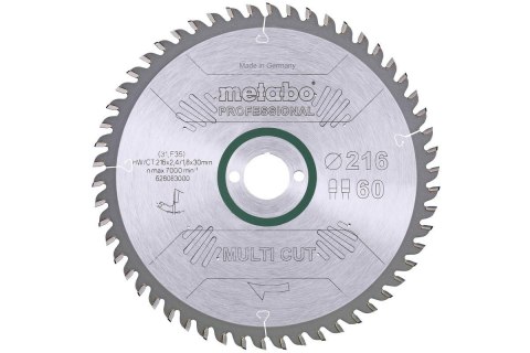 METABO PIŁA TARCZOWA HW/CT 216x30x60z MULTI CUT PROFESSIONAL METABO PIŁA TARCZOWA HW/CT 216x30x60z MULTI CUT PROFESSIONAL