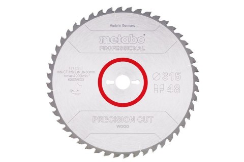 METABO PIŁA TARCZOWA HW/CT 315x30x48z PRECISION CUT WOOD PROFESSIONAL METABO PIŁA TARCZOWA HW/CT 315x30x48z PRECISION CUT WOOD PROFESSIONAL