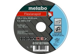 METABO TARCZA METAL 125×1,0×22,2mm DO STALI NIERDZ.