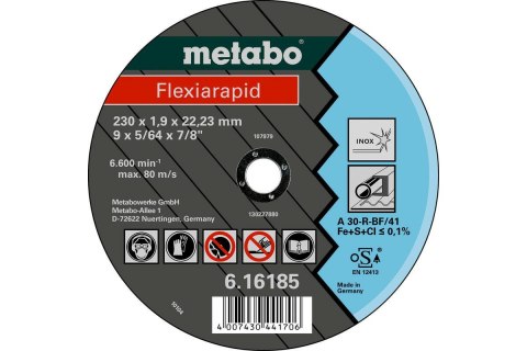 METABO TARCZA METAL 125×1,6×22,2mm DO STALI NIERDZ. METABO TARCZA METAL 125×1,6×22,2mm DO STALI NIERDZ.