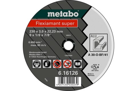 METABO TARCZA METAL 125×2,5×22,2mm DO ALUMINIUM METABO TARCZA METAL 125×2,5×22,2mm DO ALUMINIUM
