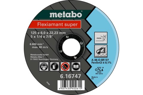 METABO TARCZA METAL 125×6,0×22,2mm METABO TARCZA METAL 125×6,0×22,2mm