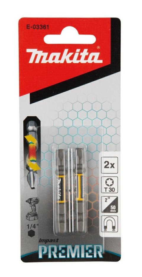 MAKITA KOŃCÓWKA WKRĘTAKOWA T30-50mm /2szt. IMPACT PREMIER