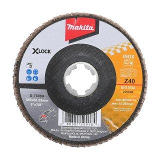 MAKITA ŚCIERNICA LISTKOWA ECONOMY 125x22,23mm P 40 X-LOCK METAL, STAL NIERDZEWNA