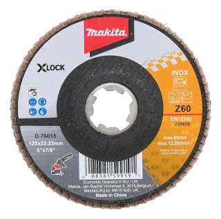 MAKITA ŚCIERNICA LISTKOWA ECONOMY 125x22,23mm P 60 X-LOCK METAL, STAL NIERDZEWNA