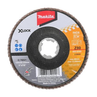 MAKITA ŚCIERNICA LISTKOWA ECONOMY 125x22,23mm P 80 X-LOCK METAL, STAL NIERDZEWNA
