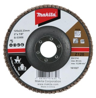 MAKITA ŚCIERNICA LISTKOWA PRZEMYSŁOWA 125x22,23mm P120 METAL, STAL NIERDZEWNA