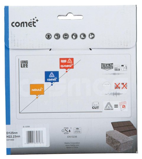MAKITA TARCZA DIAMENTOWA 125x22,23mm PEŁNA(SUCHO/MOKRO) BETON, CEGŁA, PŁYTKI MAKITA TARCZA DIAMENTOWA 125x22,23mm PEŁNA(SUCHO/MOKRO) BETON, CEGŁA, PŁYTKI
