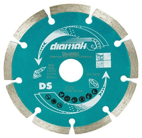 MAKITA TARCZA DIAMENTOWA 125x22,23mm SEGMENT (SUCHA) /10szt. BETON, CEGŁA, MARMUR MAKITA TARCZA DIAMENTOWA 125x22,23mm SEGMENT (SUCHA) /10szt. BETON, CEGŁA, MARMUR