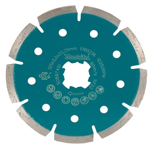 MAKITA TARCZA DIAMENTOWA 125mm X-LOCK SEGMENT (NA SUCHO)