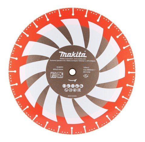MAKITA TARCZA DIAMENTOWA RESCUE 405x25,4mm SEGMENT (SUCHO) STAL, INOX, PVC, BETON, SZKŁO