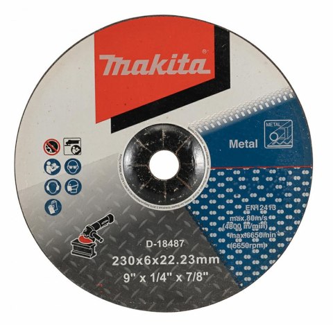 MAKITA TARCZA DO SZLIFOWANIA METALU 230mm x 6mm A24R MAKITA TARCZA DO SZLIFOWANIA METALU 230mm x 6mm A24R