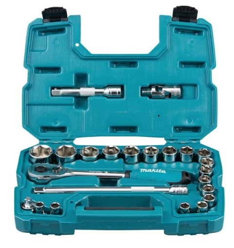 MAKITA ZESTAW NASADEK+KLUCZ 1/2" Z GRZECH. 23szt. MAKITA ZESTAW NASADEK+KLUCZ 1/2" Z GRZECH. 23szt.