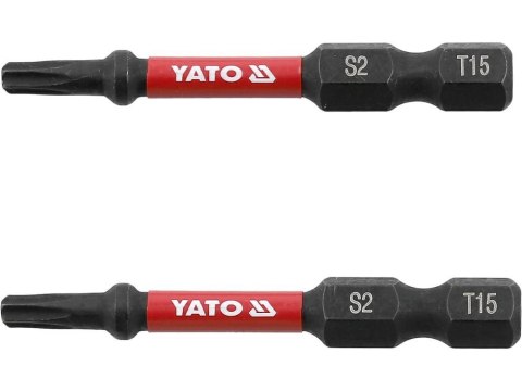 YATO KOŃCÓWKA UDAROWA 1/4"x50mm T15 /2szt. YATO KOŃCÓWKA UDAROWA 1/4"x50mm T15 /2szt.