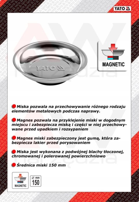 YATO MISKA MAGNETYCZNA OKRĄGŁA 6" 0830 YATO MISKA MAGNETYCZNA OKRĄGŁA 6" 0830