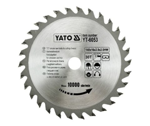 YATO PIŁA TARCZOWA WIDIOWA 140x16mm 30-ZĘBÓW 6053 YATO PIŁA TARCZOWA WIDIOWA 140x16mm 30-ZĘBÓW 6053