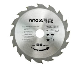YATO PIŁA TARCZOWA WIDIOWA 140x20mm 16-ZĘBÓW 6052