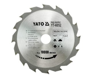 YATO PIŁA TARCZOWA WIDIOWA 140x20mm 16-ZĘBÓW 6052