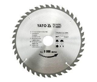 YATO PIŁA TARCZOWA WIDIOWA 210x30mm 40-ZĘBÓW 6067