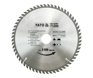 YATO PIŁA TARCZOWA WIDIOWA 210x30mm 60-ZĘBÓW 6068