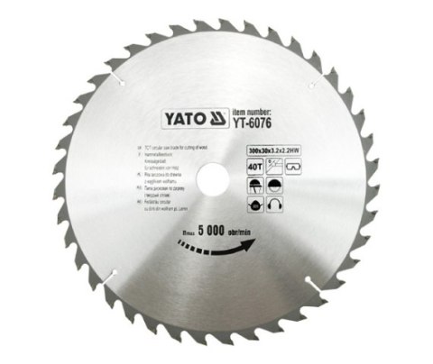 YATO PIŁA TARCZOWA WIDIOWA 300x30mm 40-ZĘBÓW 6076 YATO PIŁA TARCZOWA WIDIOWA 300x30mm 40-ZĘBÓW 6076
