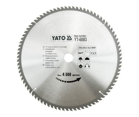 YATO PIŁA TARCZOWA WIDIOWA 350x30mm 84-ZĘBÓW 6083 YATO PIŁA TARCZOWA WIDIOWA 350x30mm 84-ZĘBÓW 6083